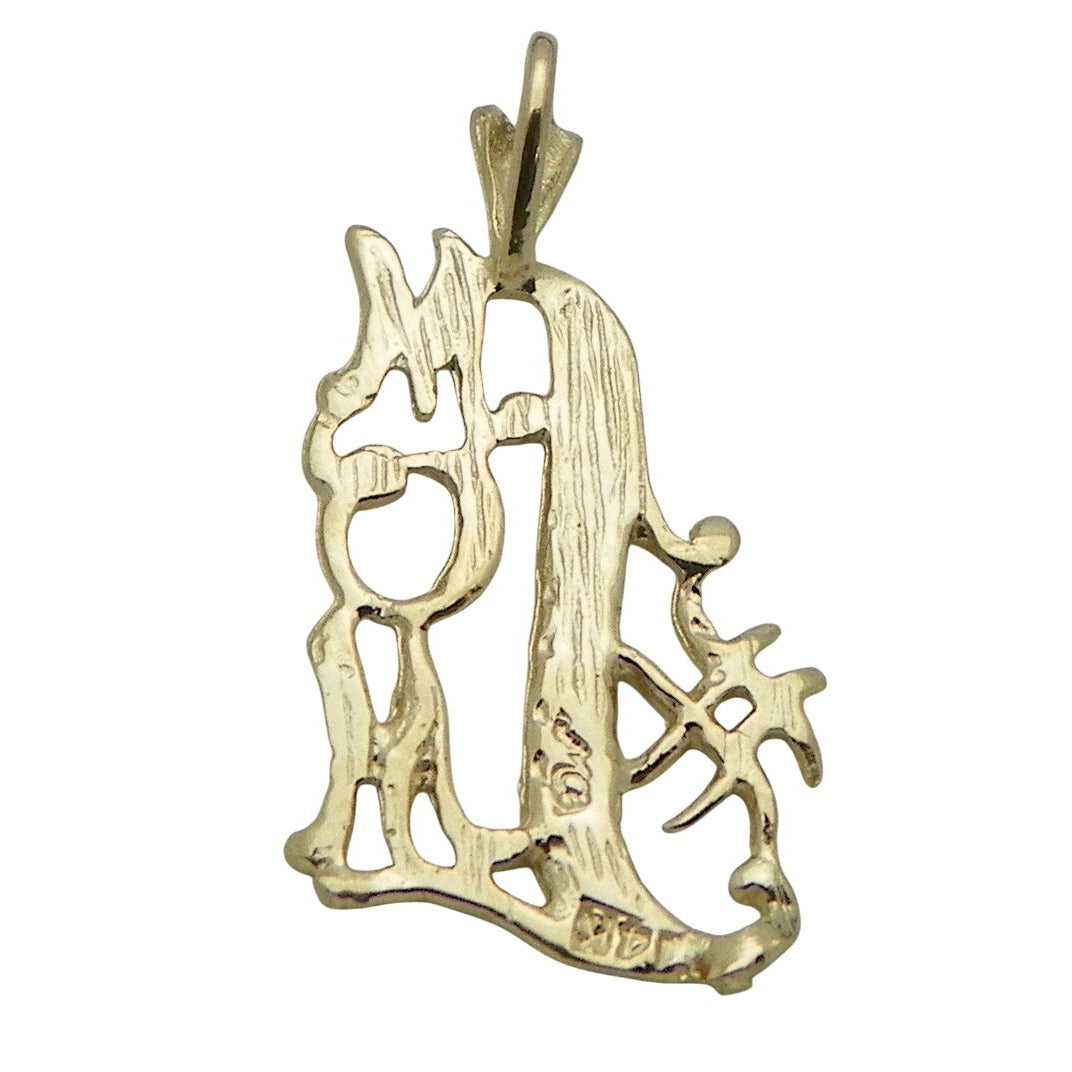#1 Mom Pendant 14K Yellow Gold 1.0g