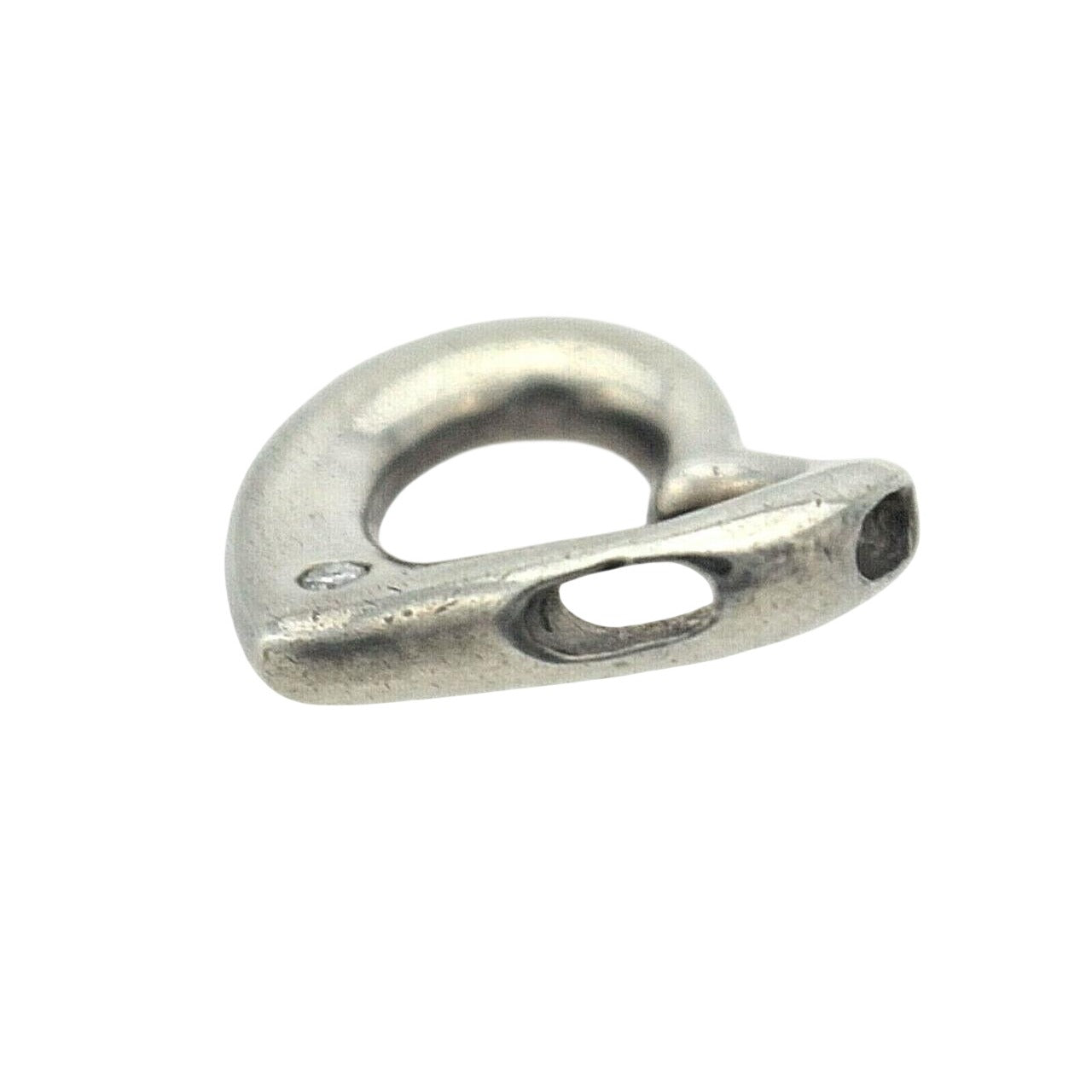 Vintage Heart Pendant With Diamond Accent .925 Sterling Silver 4.0g