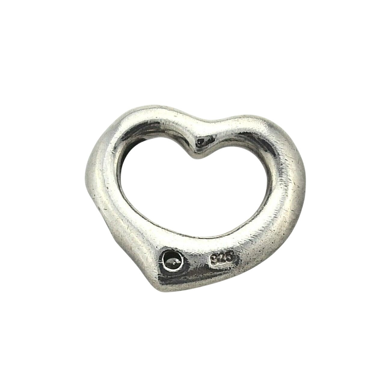Vintage Heart Pendant With Diamond Accent .925 Sterling Silver 4.0g