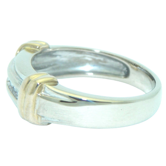 Mens 1/20 ct Diamond Band Ring  14k White Gold 6.7g Size 10