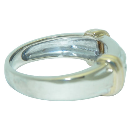 Mens 1/20 ct Diamond Band Ring  14k White Gold 6.7g Size 10
