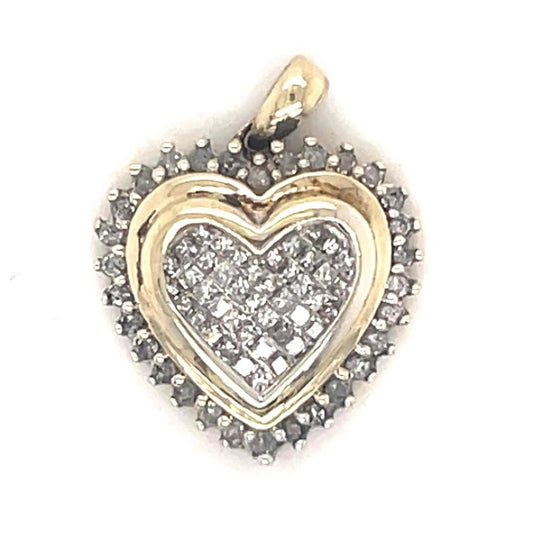 3/4 ctw Diamond Heart Pendant 10 k Yellow Gold 2.2 g