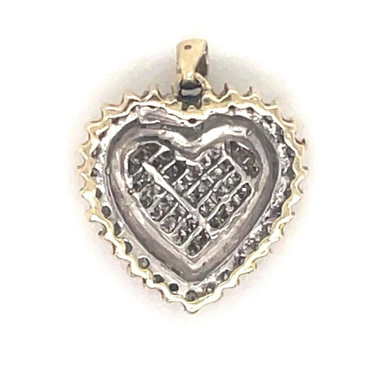 3/4 ctw Diamond Heart Pendant 10 k Yellow Gold 2.2 g