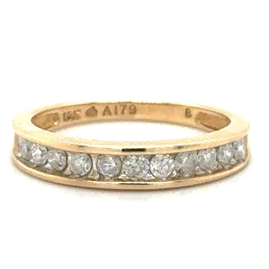 1/2ctw Diamond Band 10k Yellow Gold Ring 2.7g Size 7