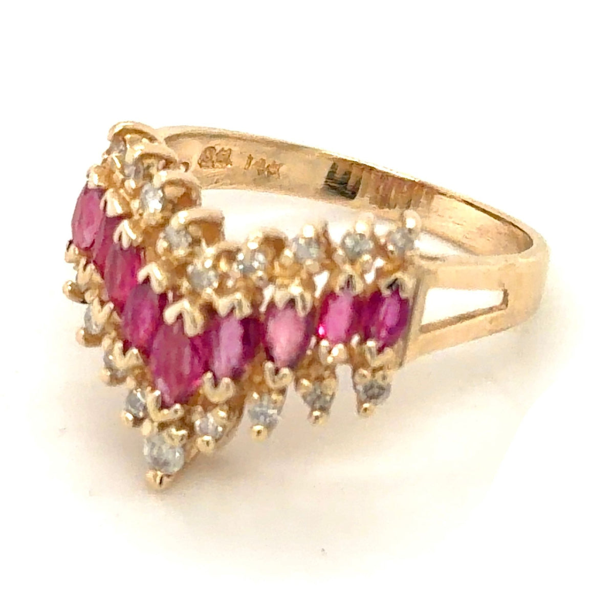 1/2ctw Ruby & Diamond 14k Yellow Gold Ring 3.7g Size 6.25