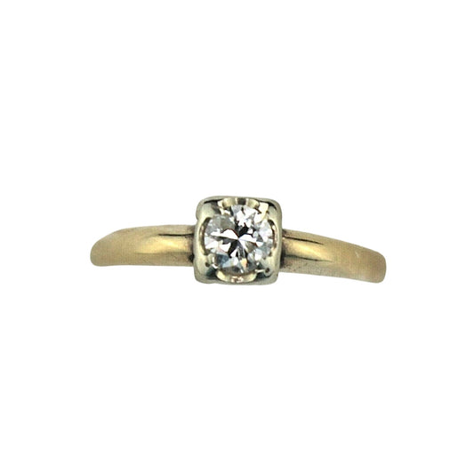 1/3 Ct Diamond Solitaire Ring In Solid 14K Yellow Gold Size 6.5 Fine Jewelry