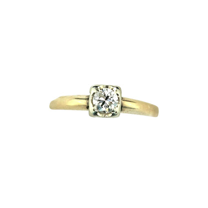1/3 Ct Diamond Solitaire Ring In Solid 14K Yellow Gold Size 6.5 Fine Jewelry