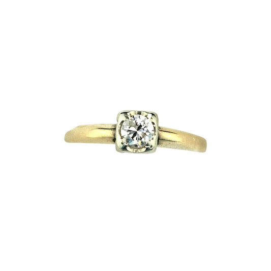 1/3 Ct Diamond Solitaire Ring In Solid 14K Yellow Gold Size 6.5 Fine Jewelry