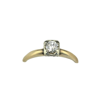 1/3 Ct Diamond Solitaire Ring In Solid 14K Yellow Gold Size 6.5 Fine Jewelry
