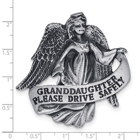 Pewter Finish GRANDDAUGHTER PLEASE DRIVE SAFELY Guardian Angel Visor Clip