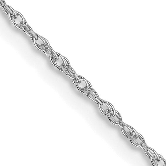 14k White Gold .8 mm Baby 16 Inch Rope Chain Necklace
