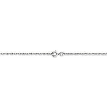 14k White Gold .8 mm Baby 16 Inch Rope Chain Necklace