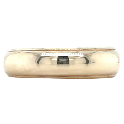 10K Yellow Gold 4.5mm Size 5.25 Wedding Band With Edge Detail 3.4g