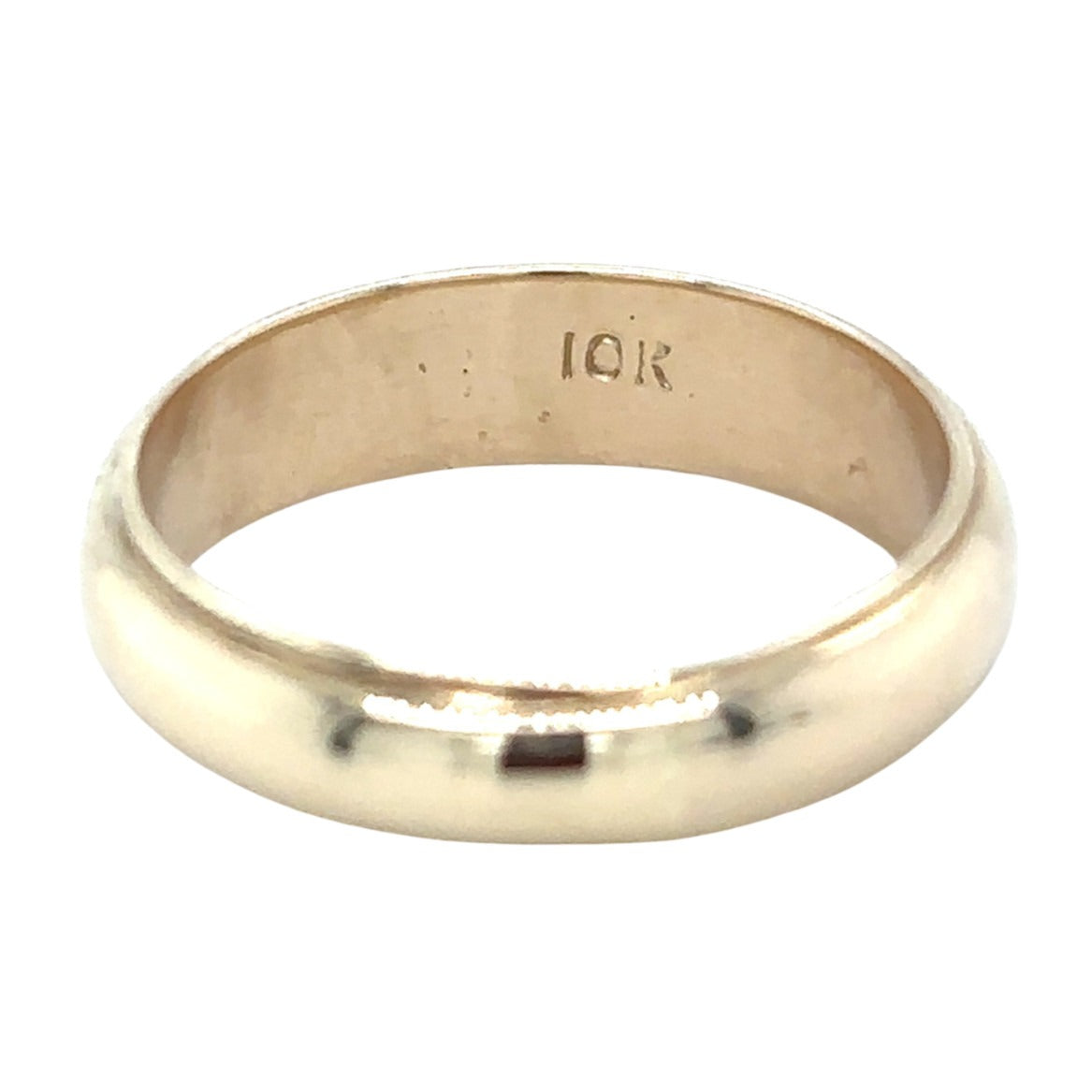 10K Yellow Gold 4.5mm Size 5.25 Wedding Band With Edge Detail 3.4g