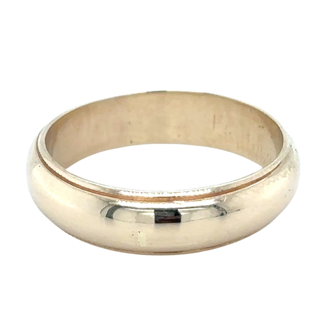 10K Yellow Gold 4.5mm Size 5.25 Wedding Band With Edge Detail 3.4g