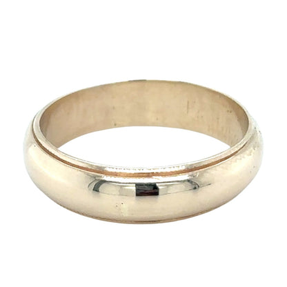 10K Yellow Gold 4.5mm Size 5.25 Wedding Band With Edge Detail 3.4g
