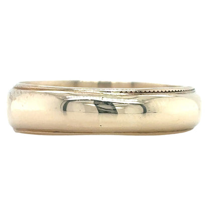 10K Yellow Gold 4.5mm Size 5.25 Wedding Band With Edge Detail 3.4g