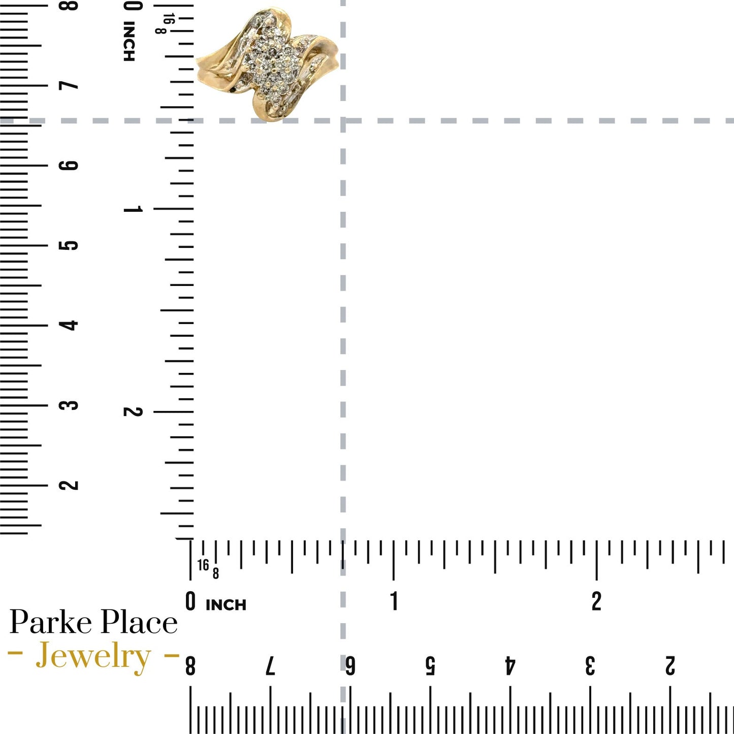 1/3ctw Diamond Cluster Ring 10k Yellow Gold 4.1g Size 7