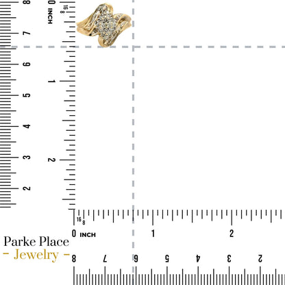1/3ctw Diamond Cluster Ring 10k Yellow Gold 4.1g Size 7