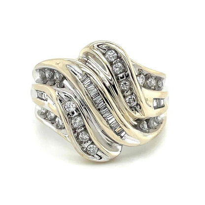 1/2ctw Diamond Cocktail Ring 10k White Gold 6.5g Size 7