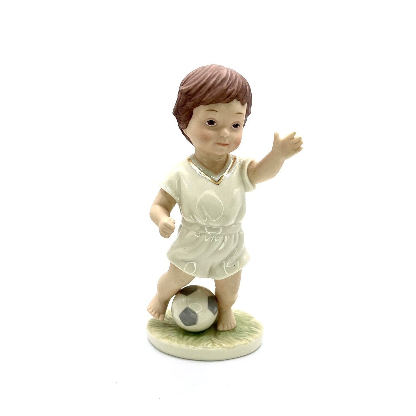 Lenox Barefoot Blessings Soccer Boy figurine young boy with  a soccer ball