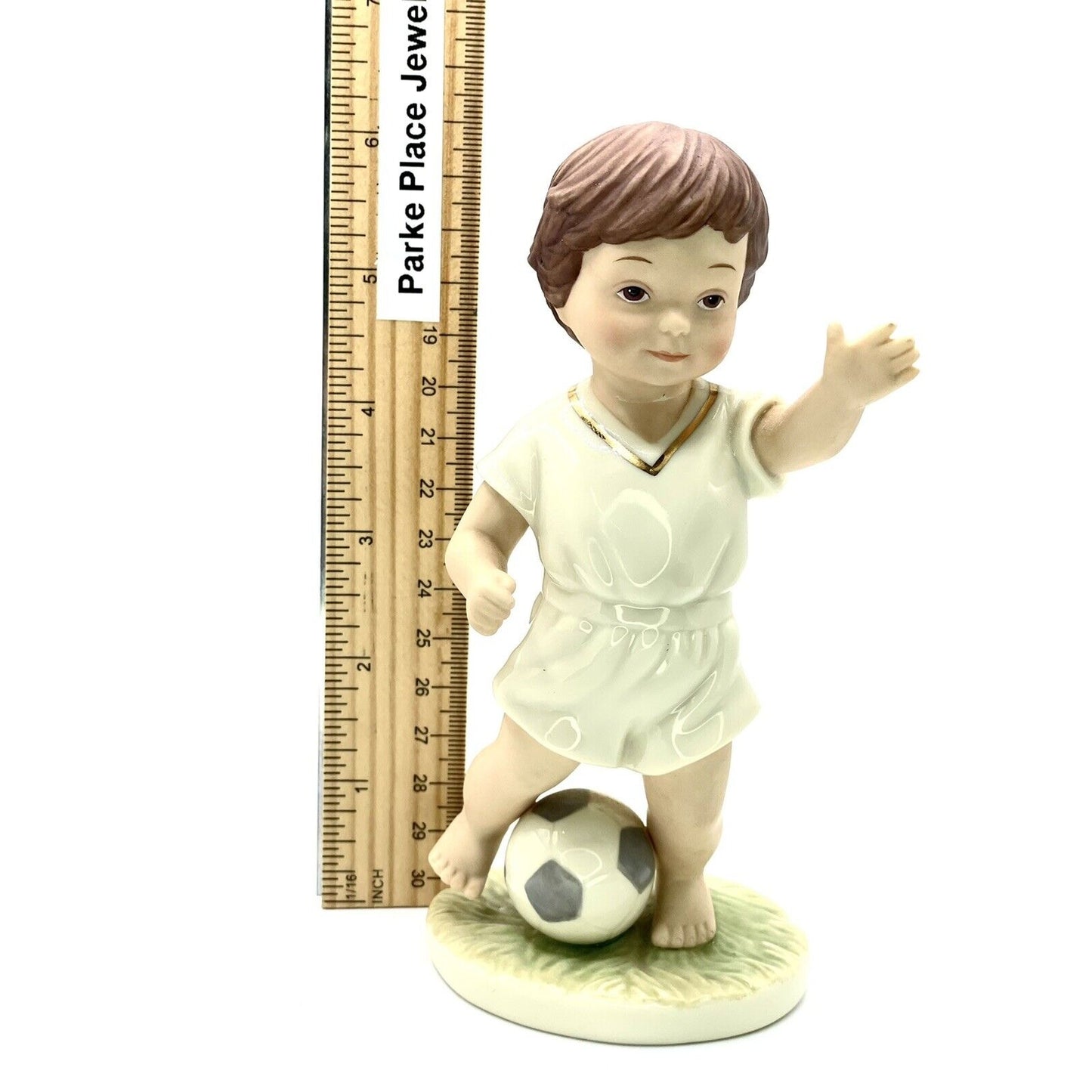 Lenox Barefoot Blessings Soccer Boy figurine young boy with  a soccer ball