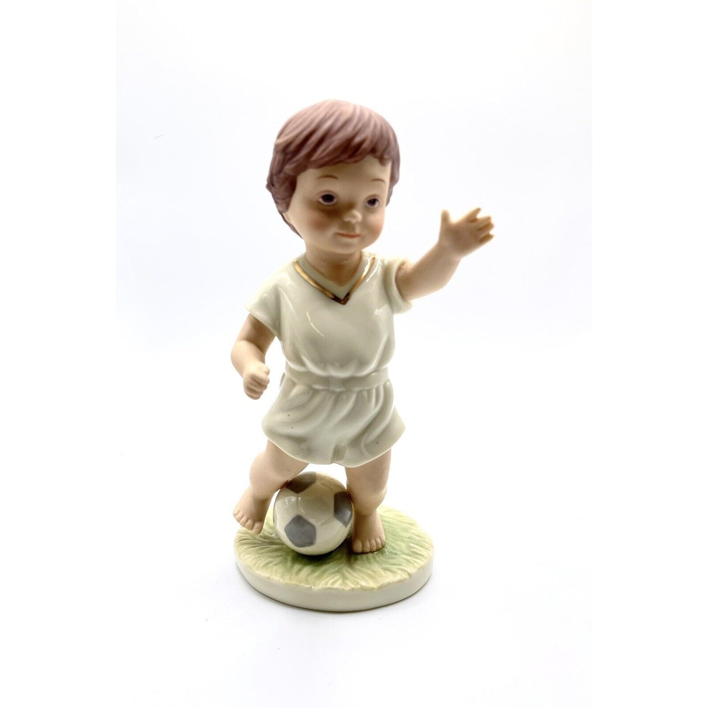 Lenox Barefoot Blessings Soccer Boy figurine young boy with  a soccer ball