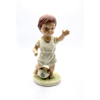 Lenox Barefoot Blessings Soccer Boy figurine young boy with  a soccer ball