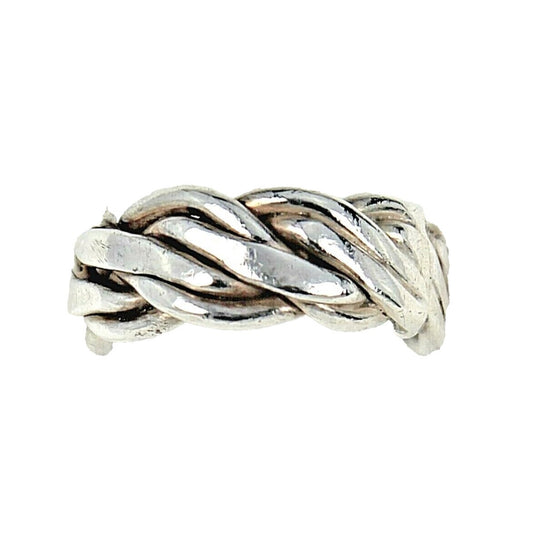 Sterling Silver Rope Design Band Ring 8.4g Size 6