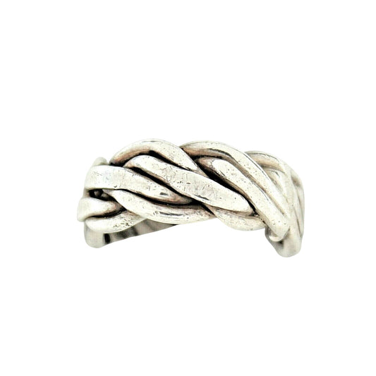 Sterling Silver Rope Design Band Ring 8.4g Size 6