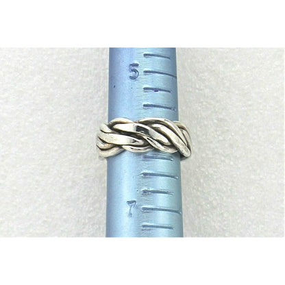 Sterling Silver Rope Design Band Ring 8.4g Size 6