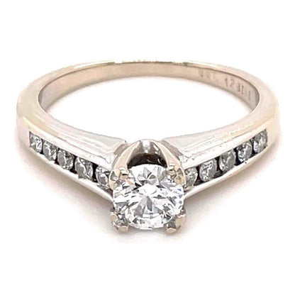 3/4 Ct Diamond Engagement Ring 14K White Gold Size 7 Design