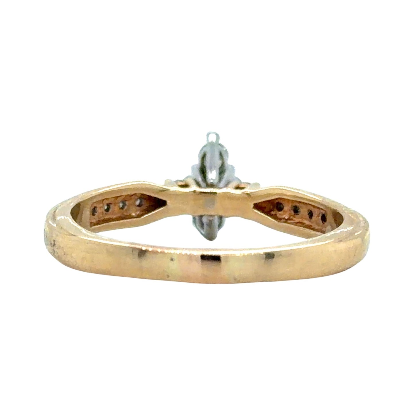 1/5ctw Diamond Cluster 10k Yellow Gold Ring 3.3g Size 8.5