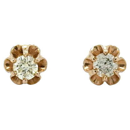 3/8ctw Diamond 14k Yellow Gold Stud Earrings 1.6g (I1-3,J-L)