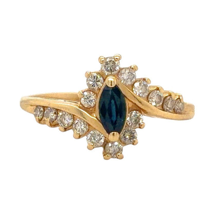 1/3ctw Sapphire & Diamond 14k Yellow Gold Ring 2.5g Size 7.5