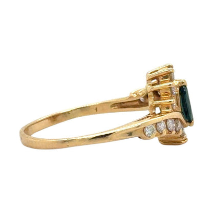 1/3ctw Sapphire & Diamond 14k Yellow Gold Ring 2.5g Size 7.5