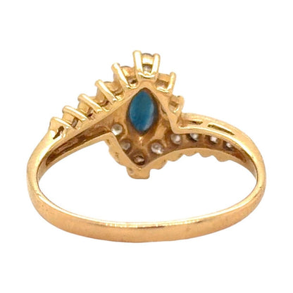 1/3ctw Sapphire & Diamond 14k Yellow Gold Ring 2.5g Size 7.5