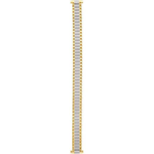 Ladies 9-13mm Two Tone Straight, Spring End Expansion Watch Band