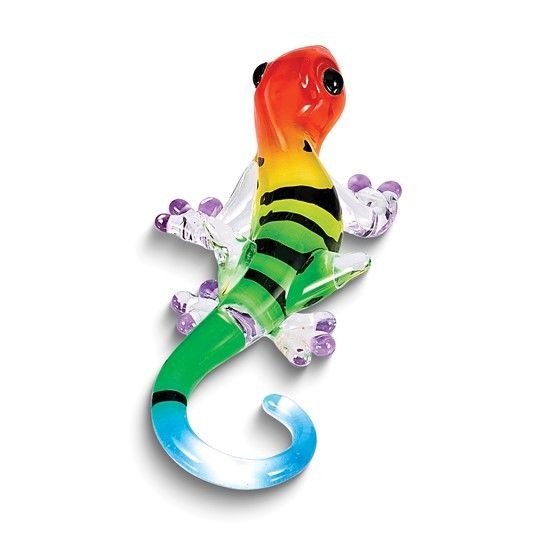 Glass Baron Multi-Color Gecko Handcrafted Glass Figurine