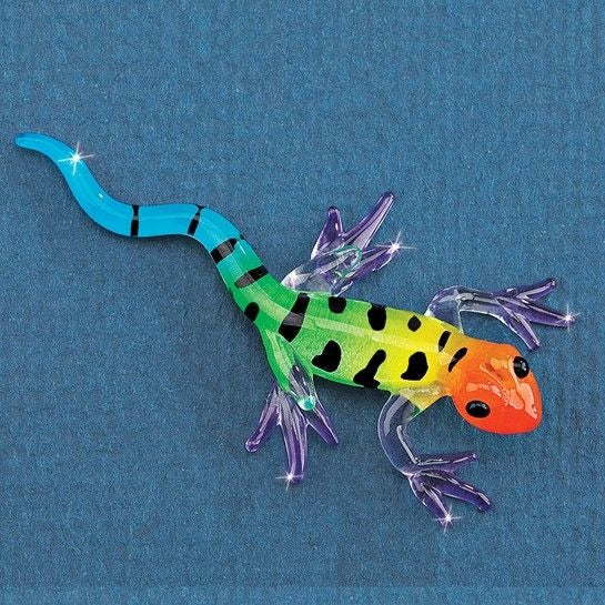 Glass Baron Multi-Color Gecko Handcrafted Glass Figurine