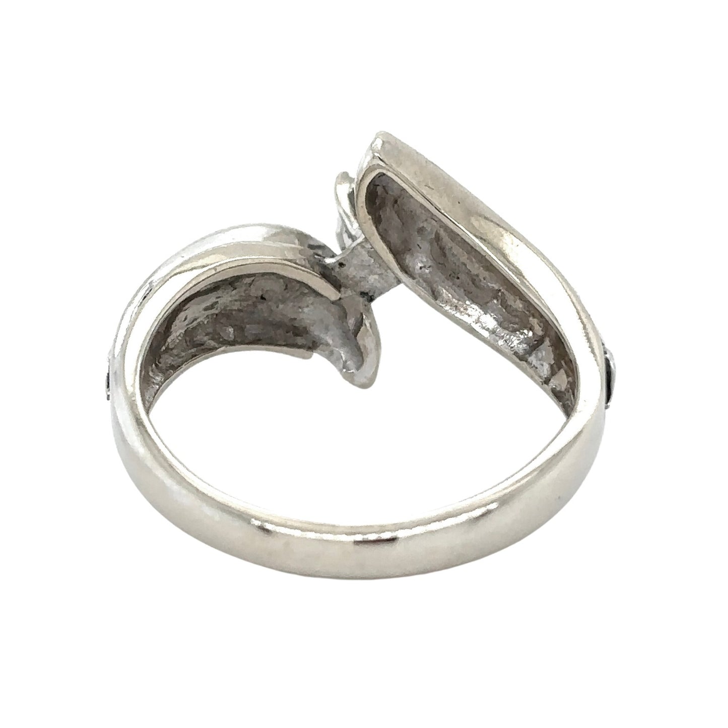 10k White Gold 1/10ctw Diamond Solitaire Size 7 Ring 4.4g