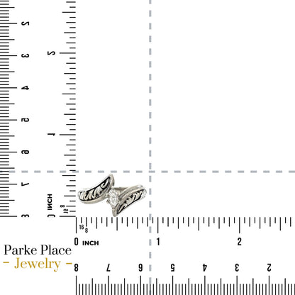 10k White Gold 1/10ctw Diamond Solitaire Size 7 Ring 4.4g