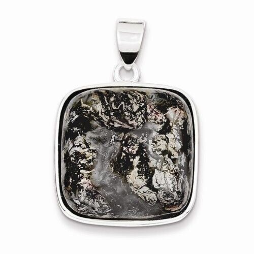 Sterling Silver Cushion-Cut Sodalite Solitaire Pendant