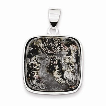 Sterling Silver Cushion-Cut Sodalite Solitaire Pendant