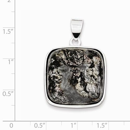 Sterling Silver Cushion-Cut Sodalite Solitaire Pendant