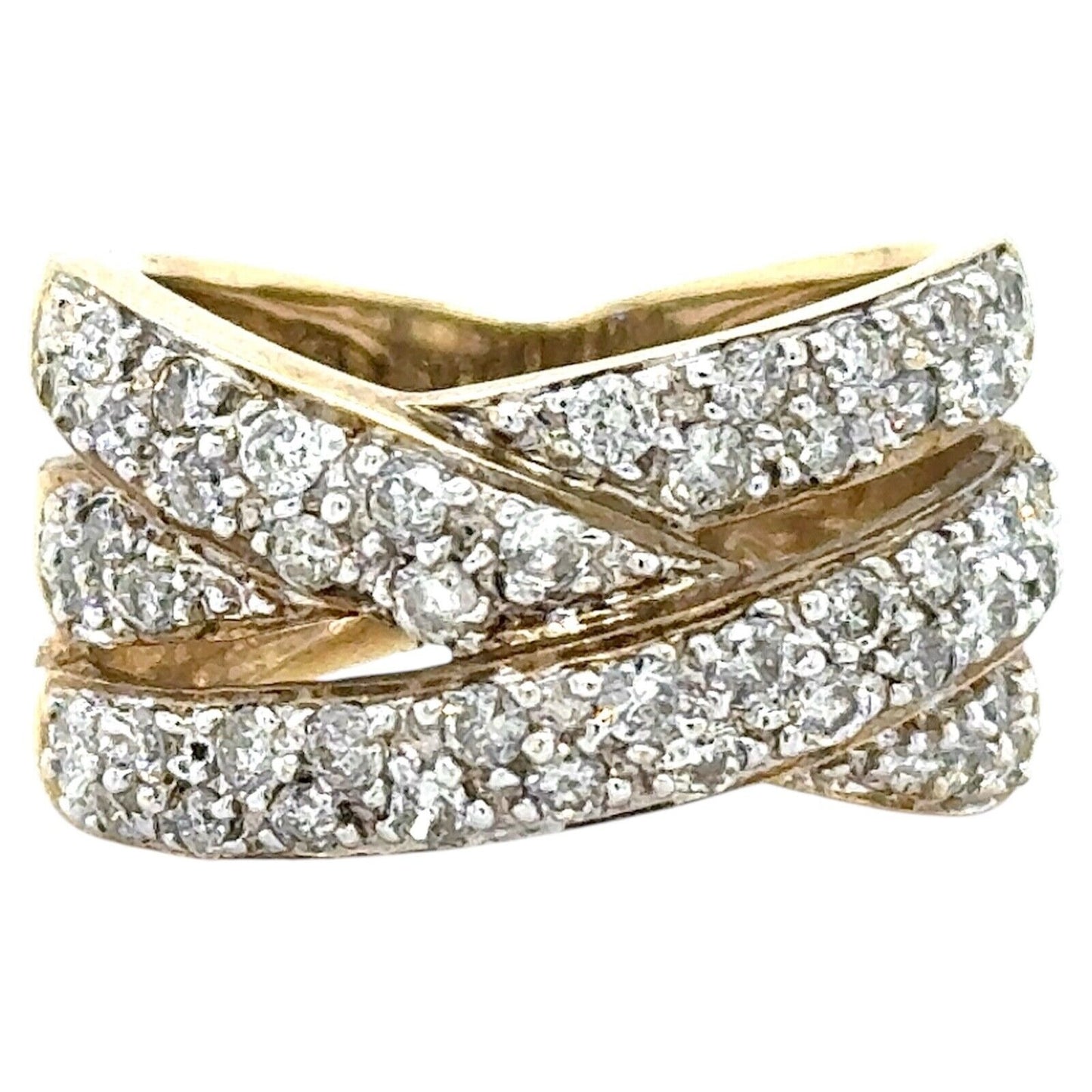 3/4ctw Diamond 10k Yellow Gold Band Ring 6.2g Size 7