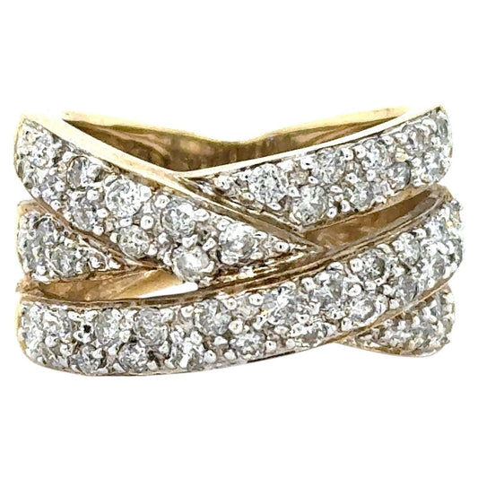 3/4ctw Diamond 10k Yellow Gold Band Ring 6.2g Size 7