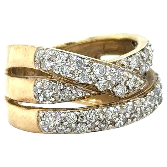 3/4ctw Diamond 10k Yellow Gold Band Ring 6.2g Size 7