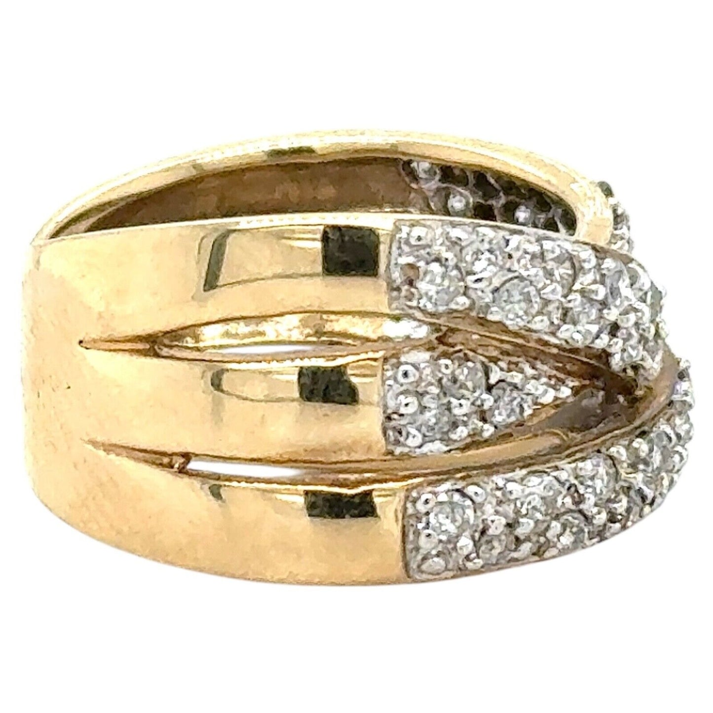 3/4ctw Diamond 10k Yellow Gold Band Ring 6.2g Size 7