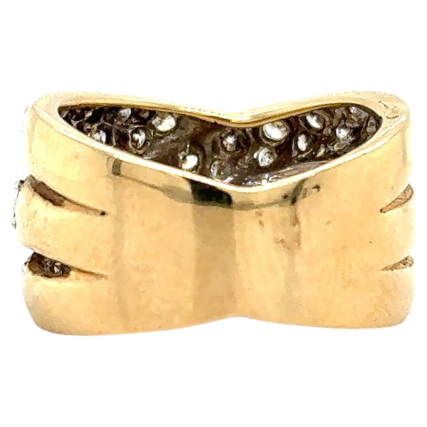 3/4ctw Diamond 10k Yellow Gold Band Ring 6.2g Size 7